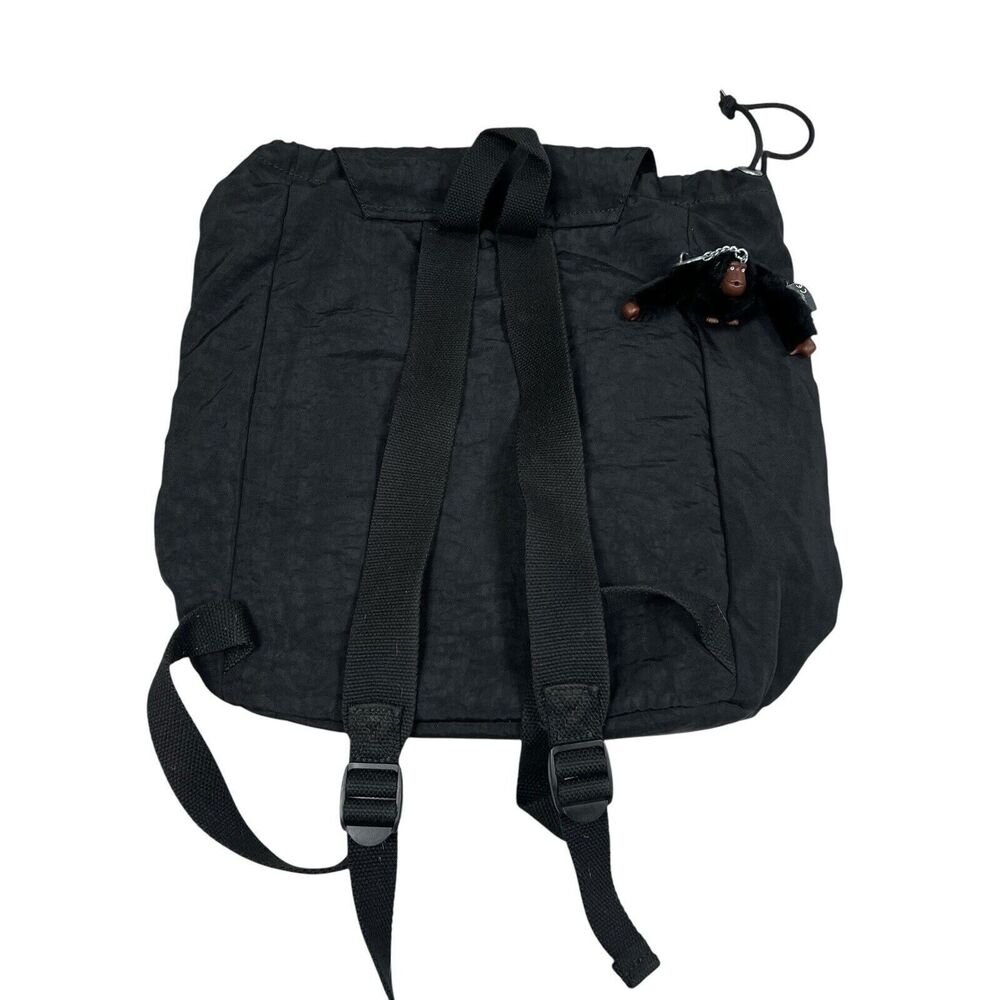 Kipling Black Drawstring Backpack 2 Front Zip Poc… - image 4